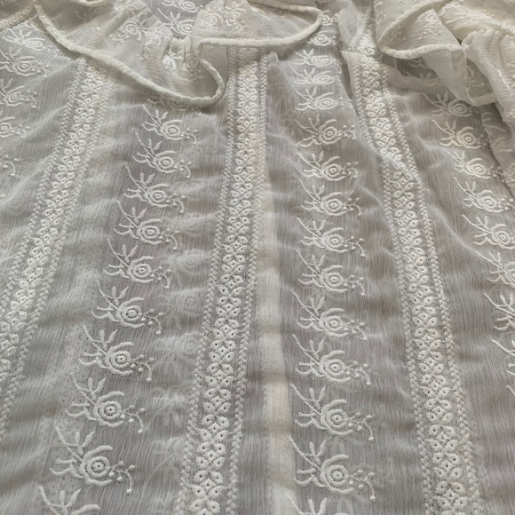 White Ruffle Designer Blouse - Picture 3 of 5